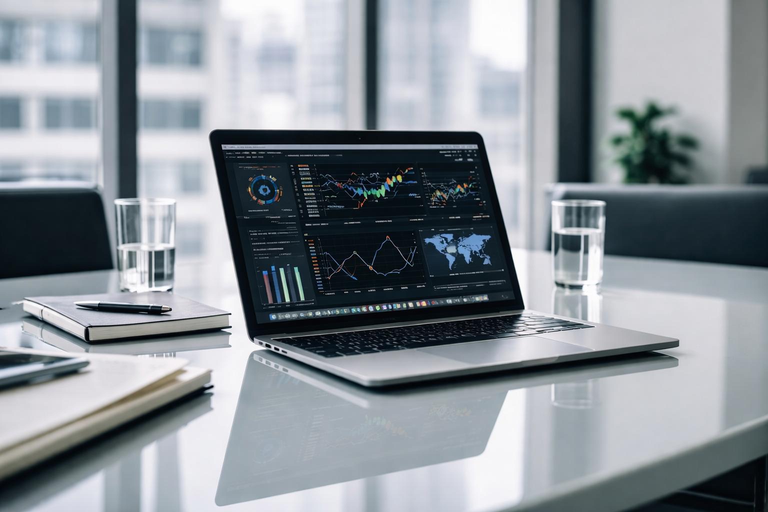 Impact report dashboard on a laptop